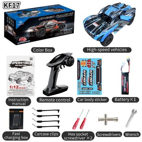 KF PLAN KF17 1/12 4WD Brushless RC Car 70 KM/H High Speed Off-Road Racing  Truck – Full Proportional with One Battery