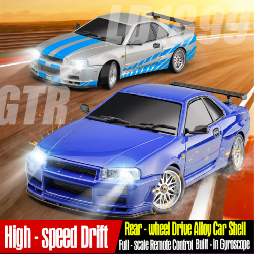 LDRC 1899/A99 RTR 1/18 RWD RC Car Drift GTR R34 Optional Gyro LED  Light On-Road Full Proportional Alloy Body Shell Racing Vehicles Models Toys