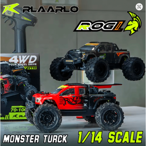 Rlaarlo ROG1 Gladiator 1/14 Brushless 4WD RC Monster Truck – RTR Off-Road  Electric Car with 3S Battery