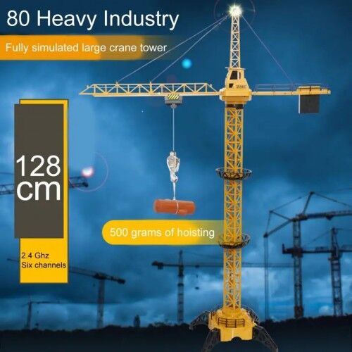 Remote control Big Size 128Cm RC Building Accessories Model Toy Construction Self Erecting Tower Cranes