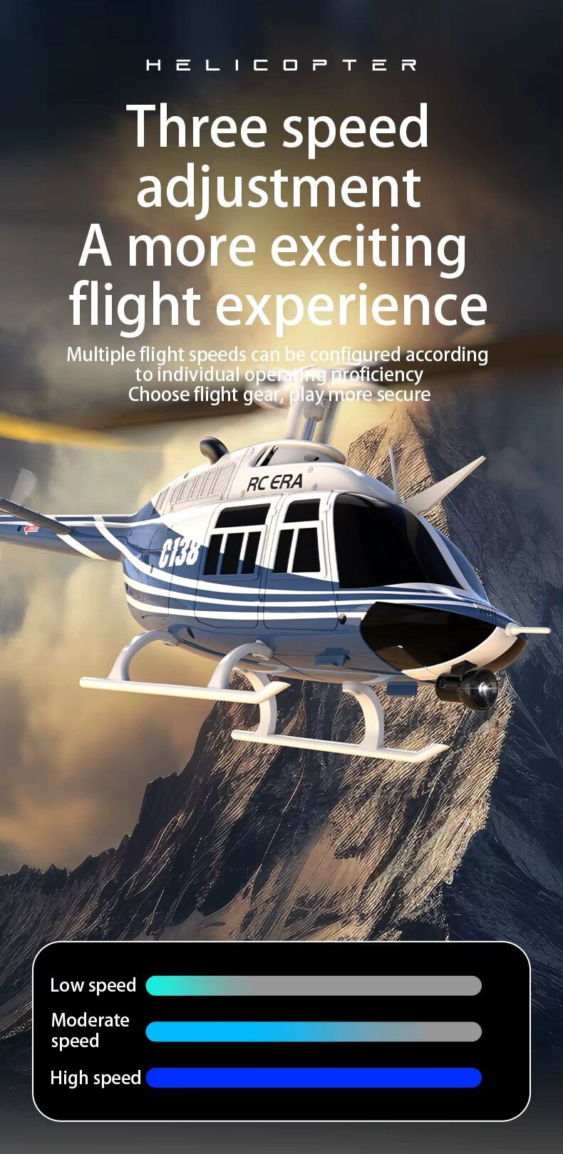 RC ERA C138 1:36 Simulation de télécommande RC Bell 206
